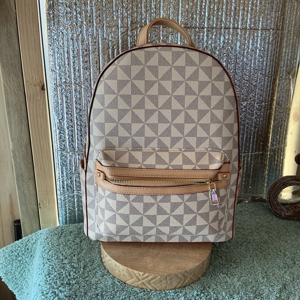 Geometric Pattern Backpack with Wallet NWT - image 11